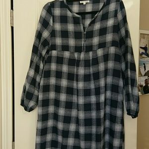 Button up flannel dress